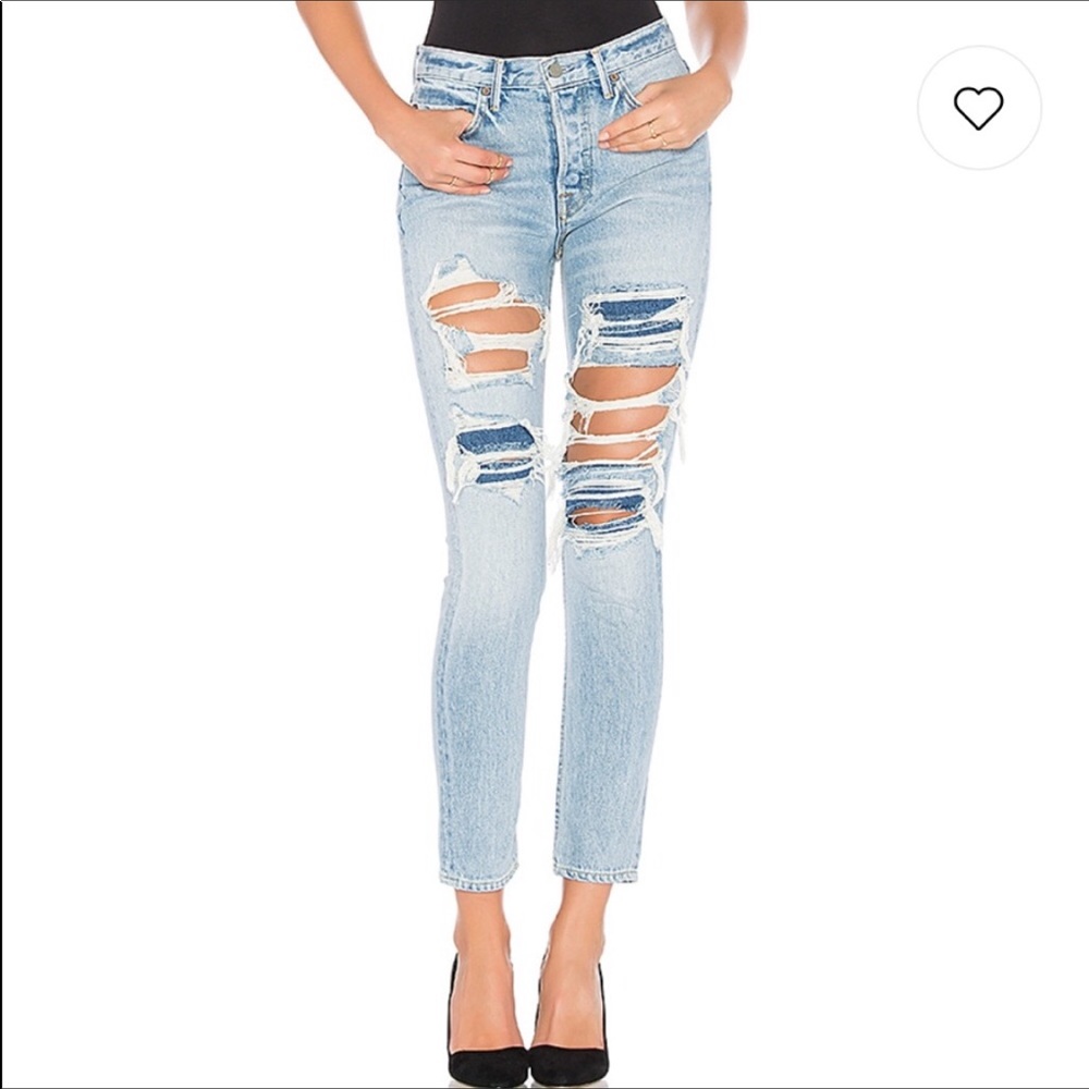 GRLFRND Karolina Hi Waisted Distressed Jeans - Picture 7 of 8